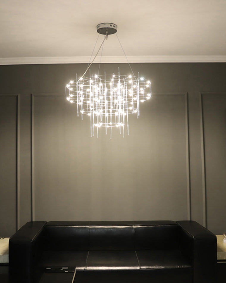 Diff Tiered Glass Rod Sculptural Chandelier-DF2199