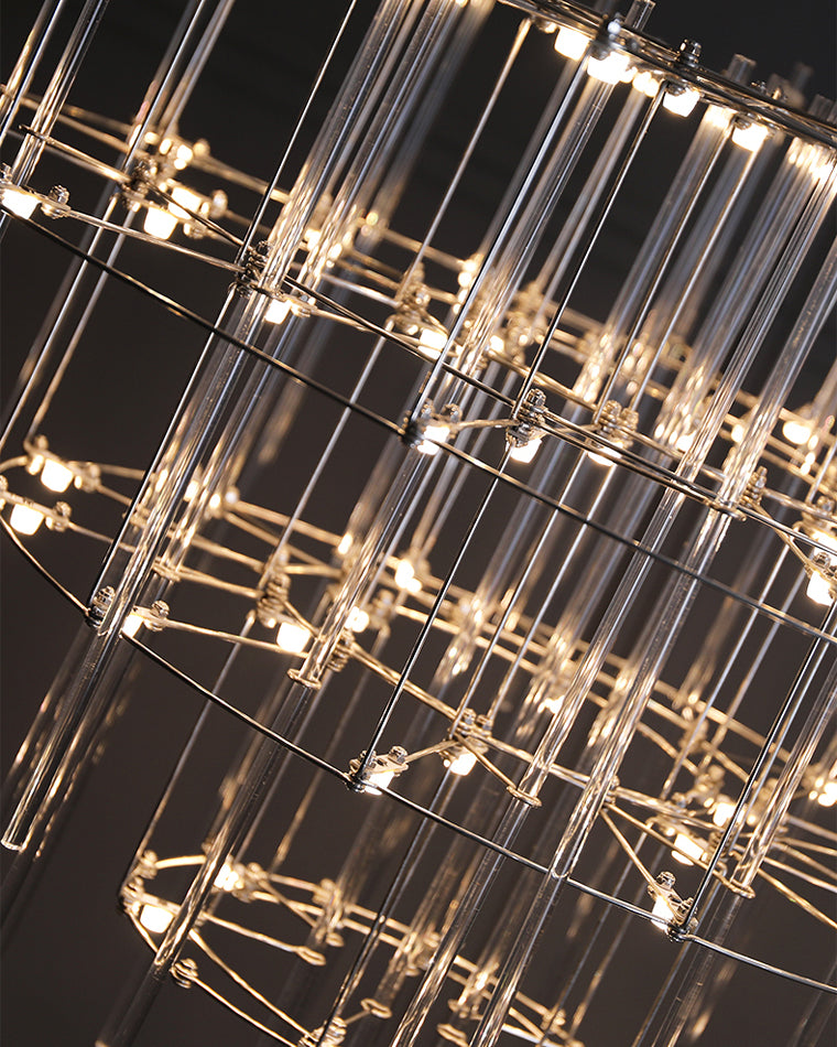 Diff Tiered Glass Rod Sculptural Chandelier-DF2199