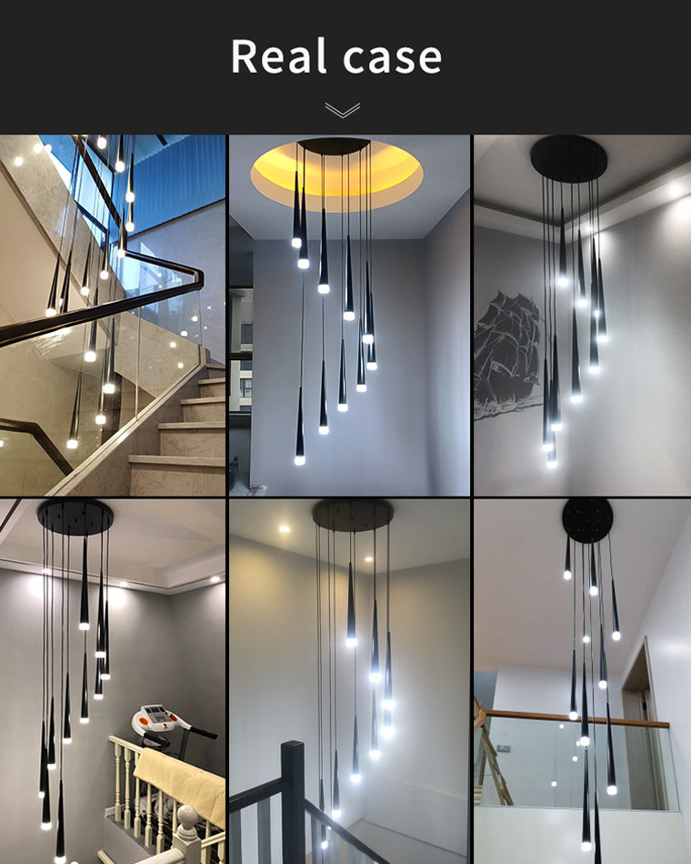 Diff Cone Spiral Staircase Chandelier-DF2204