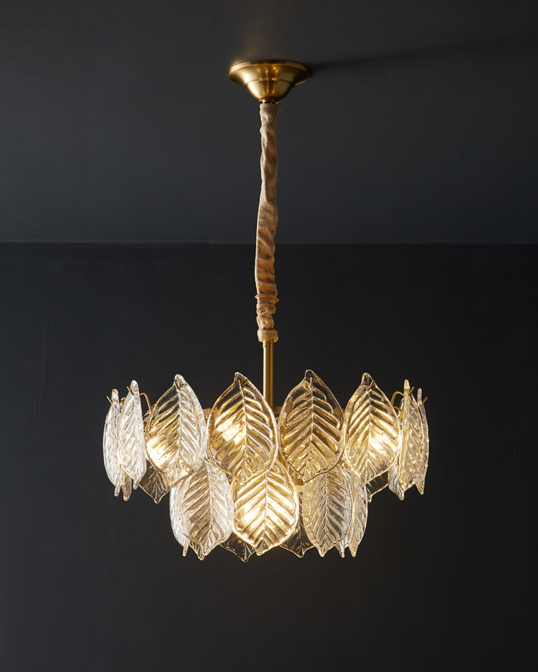 Diff Tiered Glass Leaf Chandelier-DF2209