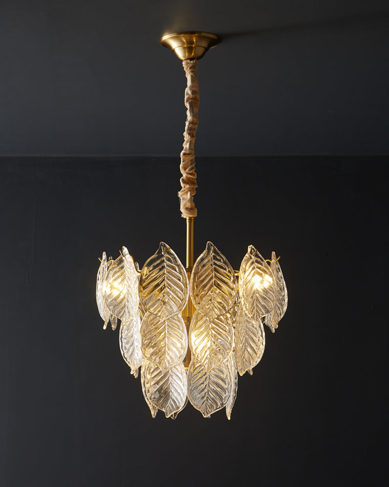 Diff Tiered Glass Leaf Chandelier-DF2209