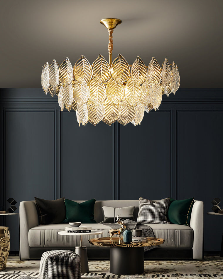 Diff Tiered Glass Leaf Chandelier-DF2209