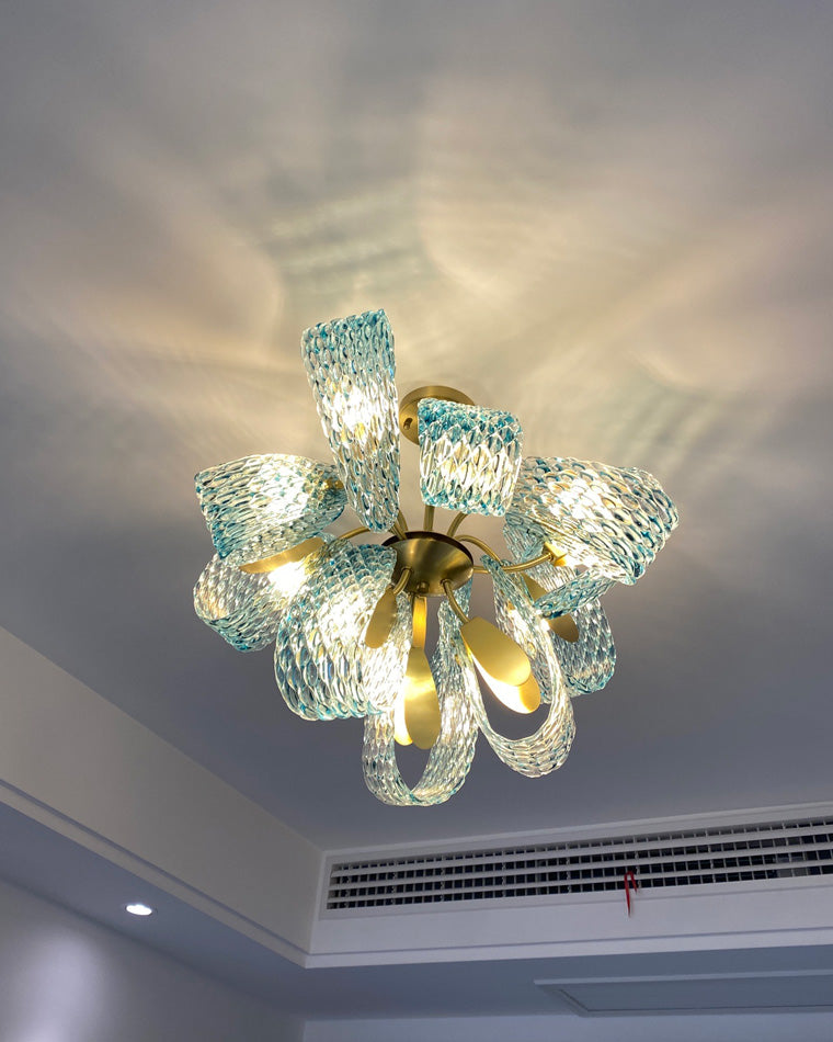 Diff Peacock Leaf Glass Chandelier-DF2213