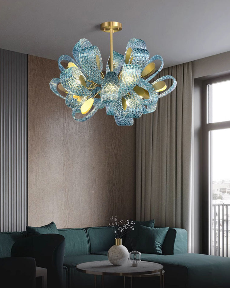 Diff Peacock Leaf Glass Chandelier-DF2213