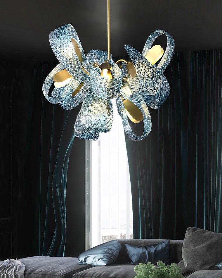 Diff Peacock Leaf Glass Chandelier-DF2213