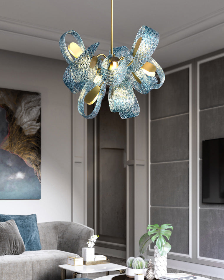 Diff Peacock Leaf Glass Chandelier-DF2213