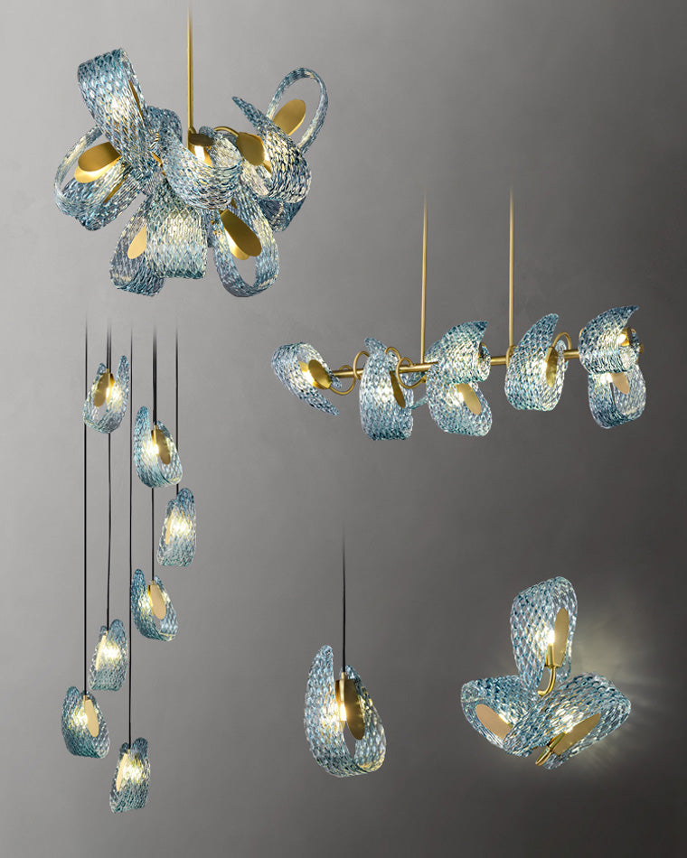 Diff Peacock Leaf Glass Chandelier-DF2213