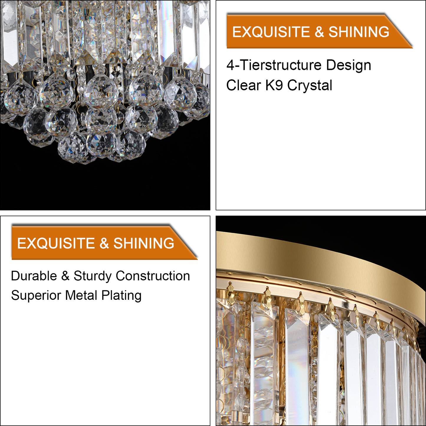 Large gold luxury modern style crystal lights-DG2019