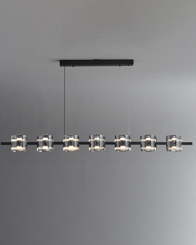 Diff Glass Brass Linear Chandelier-DF2219A
