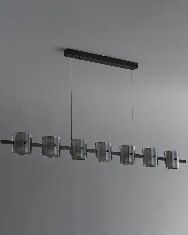 Diff Glass Brass Linear Chandelier-DF2219A