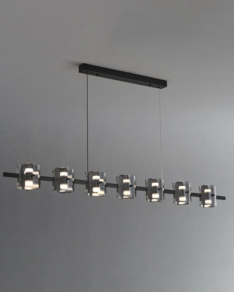 Diff Glass Brass Linear Chandelier-DF2219A