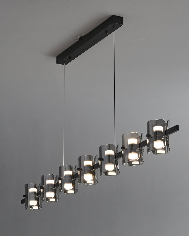 Diff Glass Brass Linear Chandelier-DF2219A