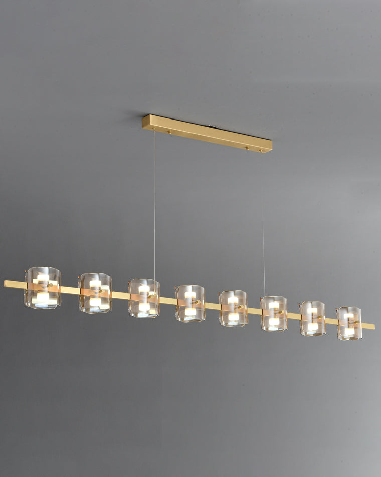 Diff Glass Brass Linear Chandelier-DF2219A