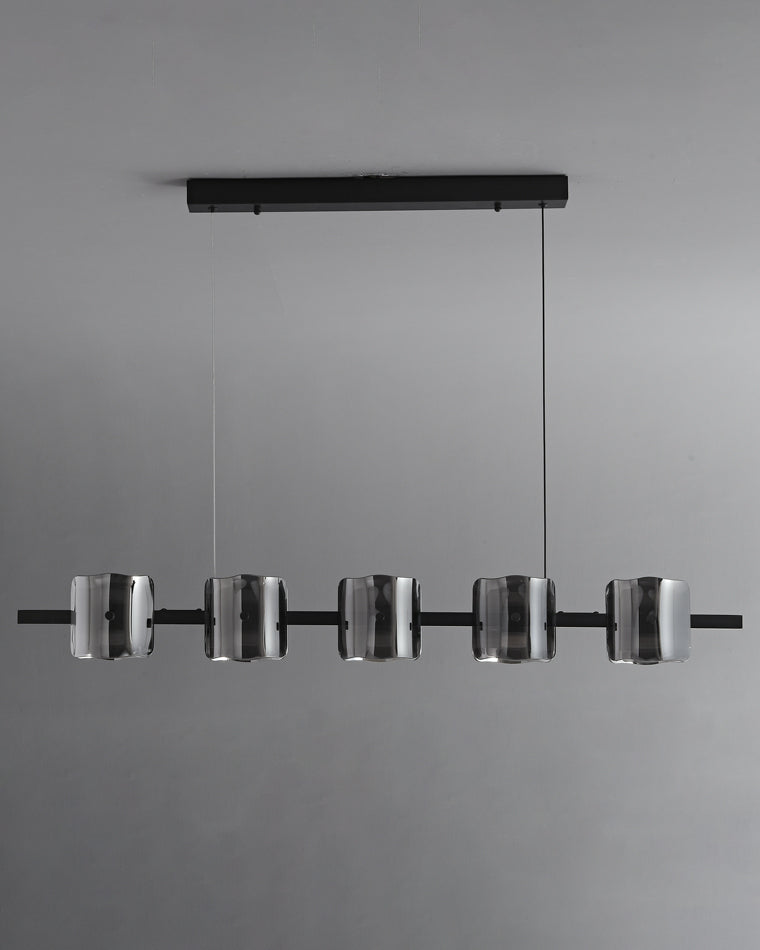 Diff Glass Brass Linear Chandelier-DF2219A