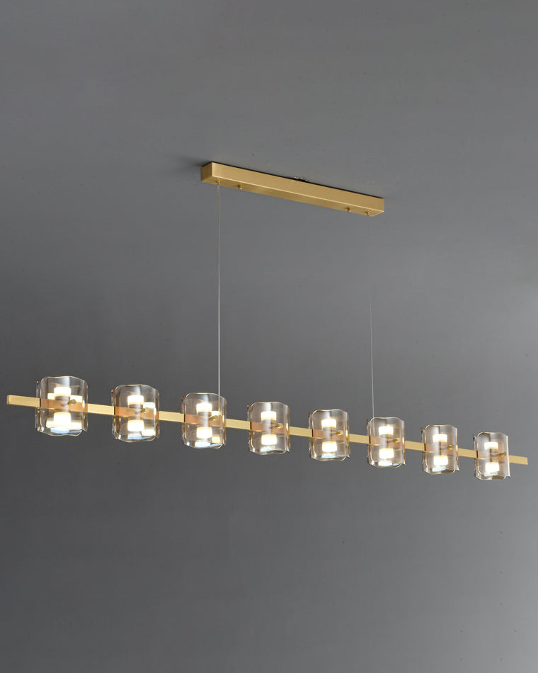 Diff Glass Brass Linear Chandelier-DF2219A
