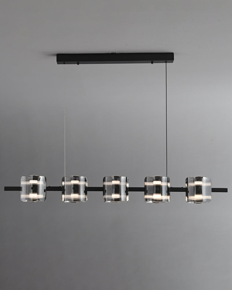 Diff Glass Brass Linear Chandelier-DF2219A