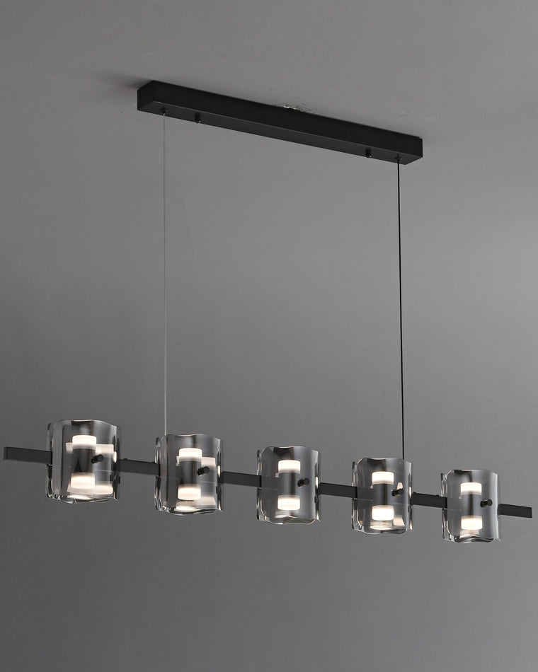 Diff Glass Brass Linear Chandelier-DF2219A