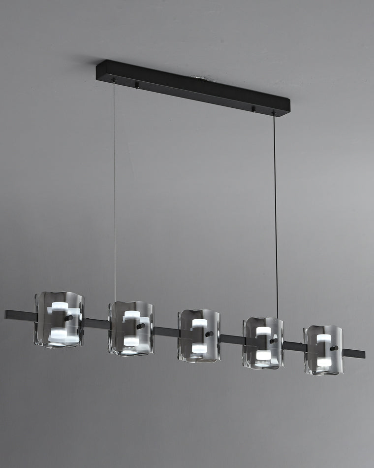 Diff Glass Brass Linear Chandelier-DF2219A
