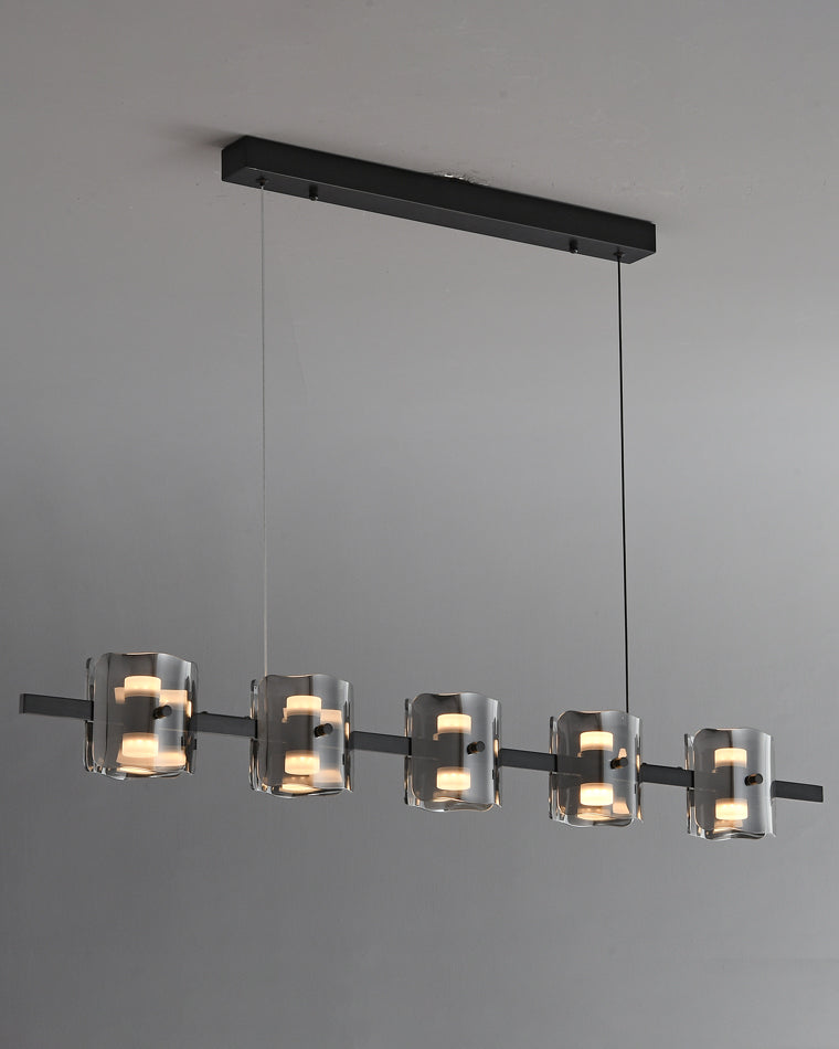 Diff Glass Brass Linear Chandelier-DF2219A