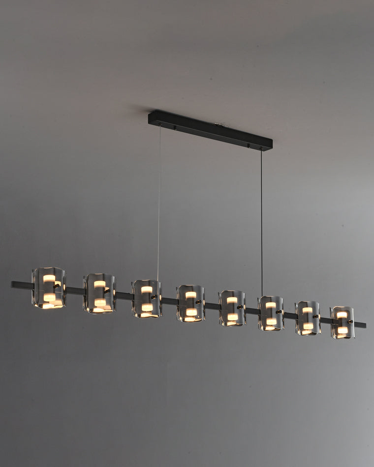 Diff Glass Brass Linear Chandelier-DF2219A