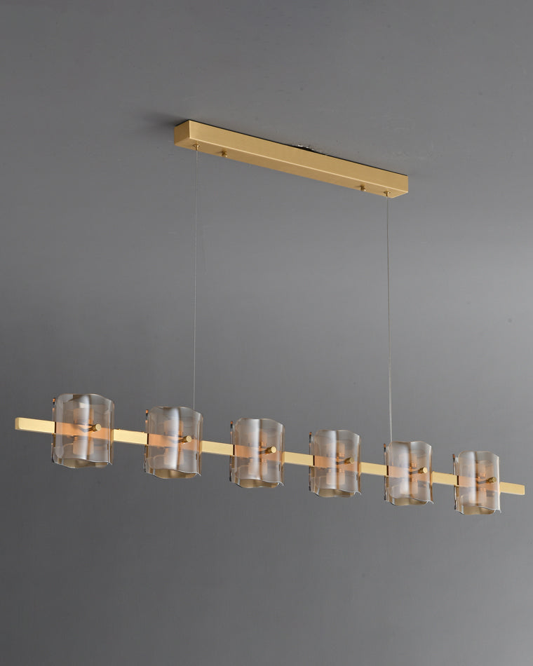 Diff Glass Brass Linear Chandelier-DF2219A
