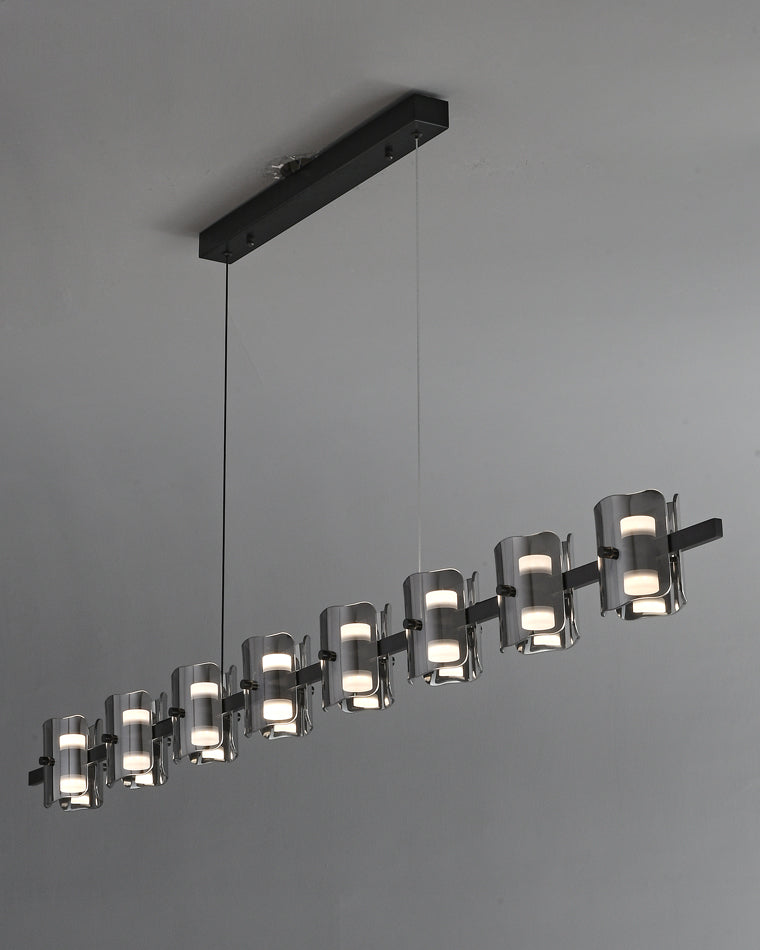 Diff Glass Brass Linear Chandelier-DF2219A