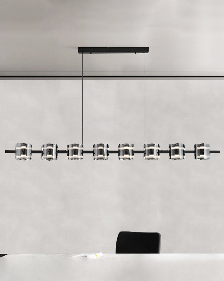 Diff Glass Brass Linear Chandelier-DF2219A