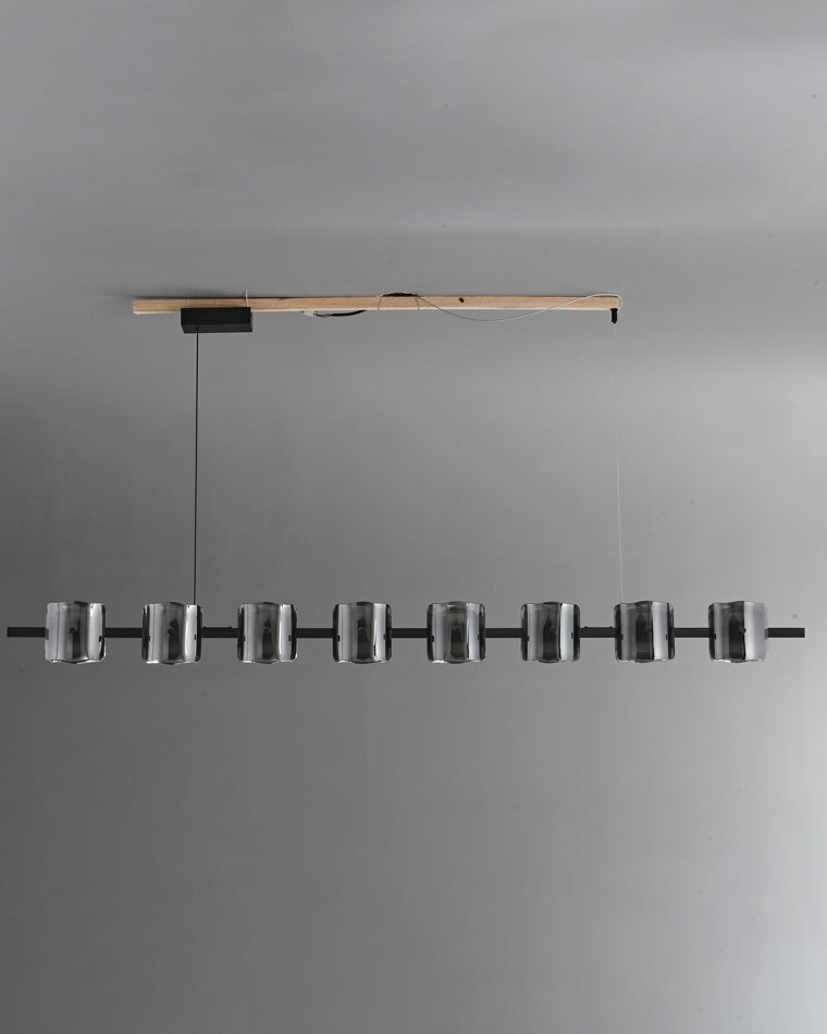 Diff Glass Brass Linear Chandelier-DF2219B