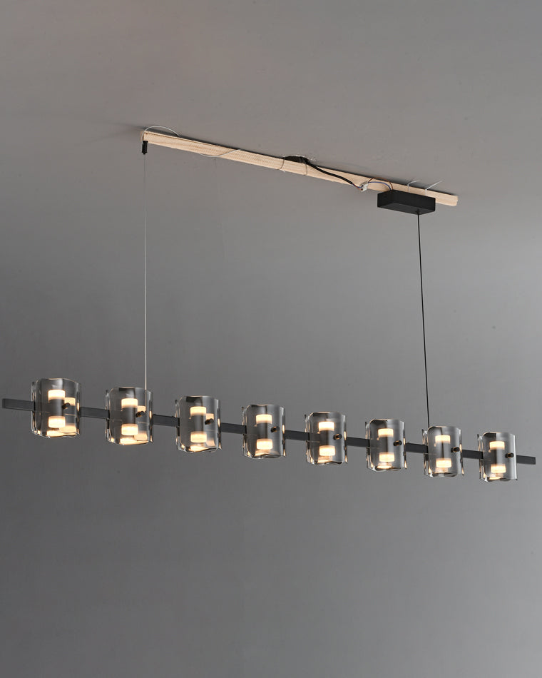 Diff Glass Brass Linear Chandelier-DF2219B