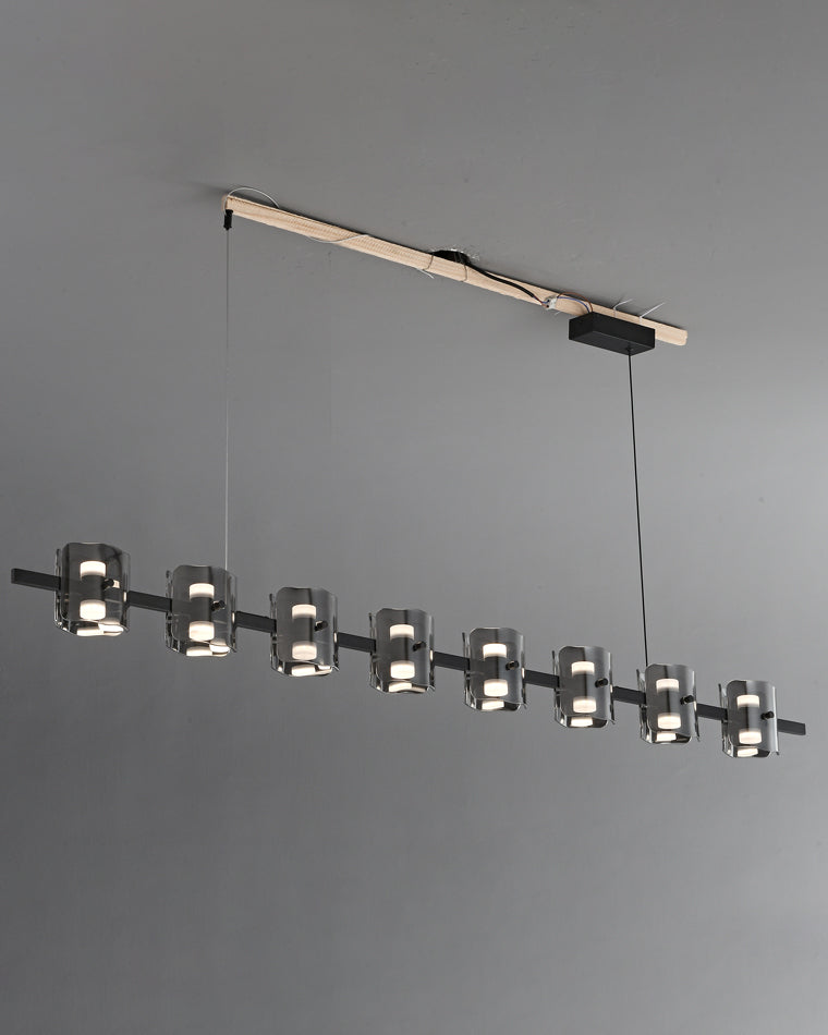 Diff Glass Brass Linear Chandelier-DF2219B