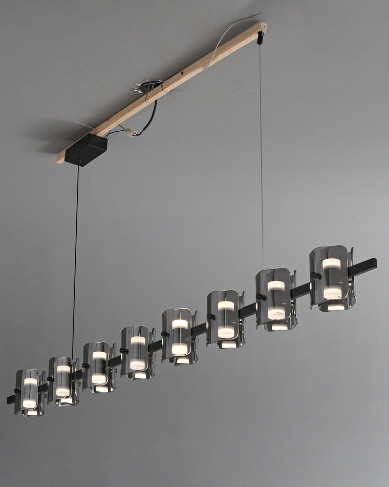 Diff Glass Brass Linear Chandelier-DF2219B