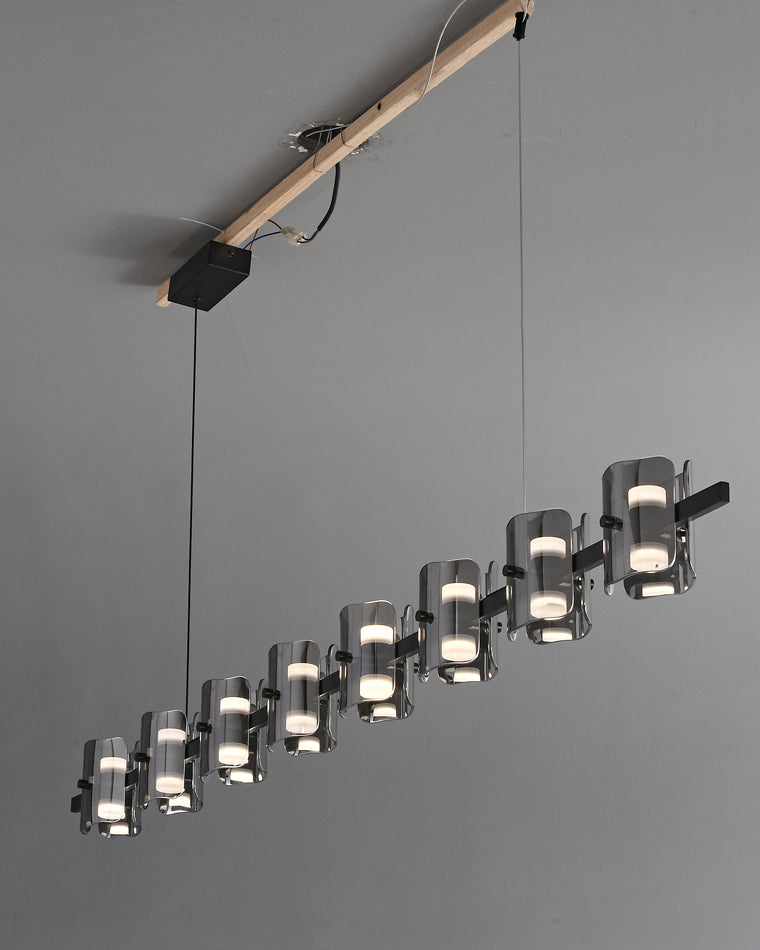 Diff Glass Brass Linear Chandelier-DF2219B