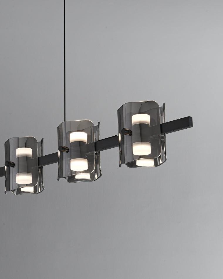 Diff Glass Brass Linear Chandelier-DF2219B