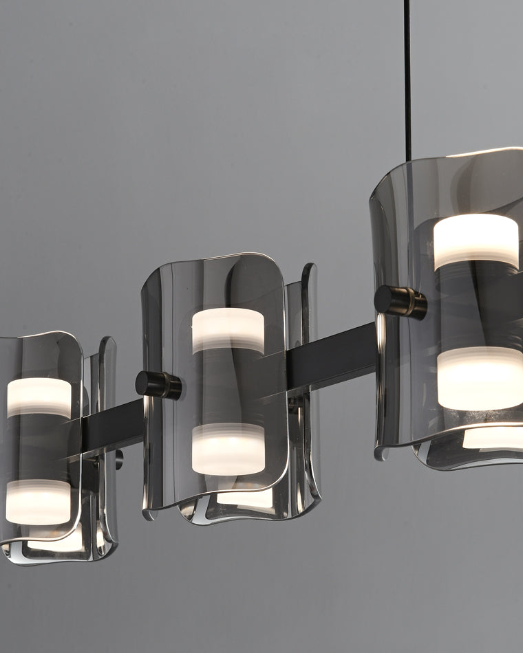 Diff Glass Brass Linear Chandelier-DF2219B