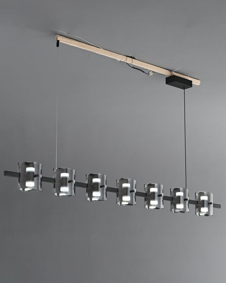 Diff Glass Brass Linear Chandelier-DF2219B