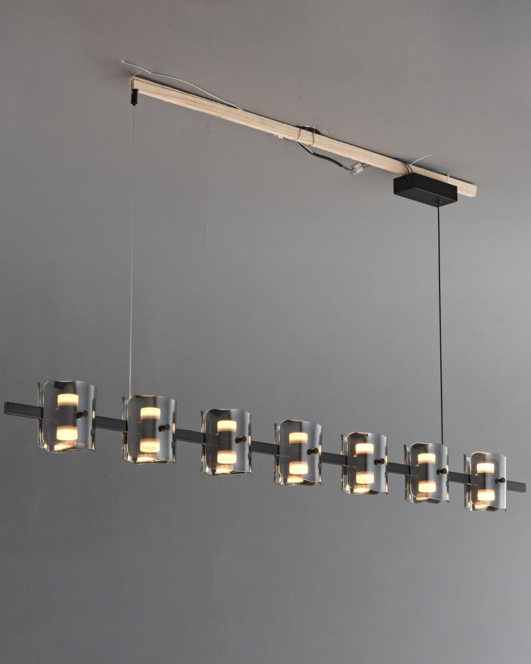 Diff Glass Brass Linear Chandelier-DF2219B
