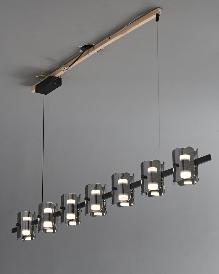 Diff Glass Brass Linear Chandelier-DF2219B