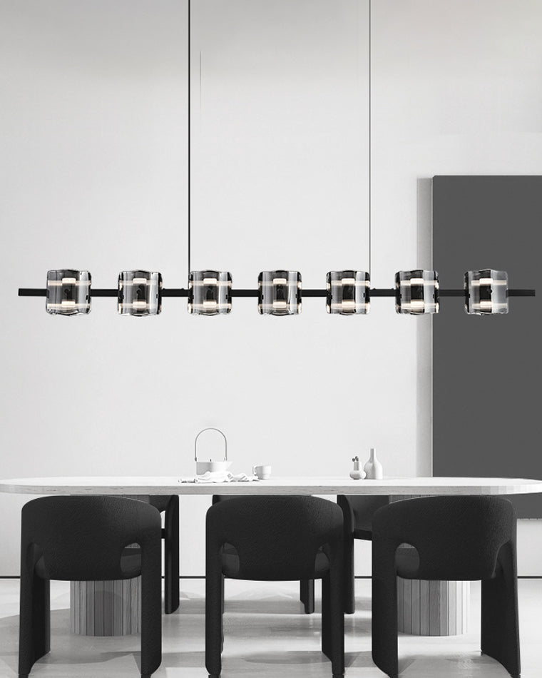 Diff Glass Brass Linear Chandelier-DF2219B