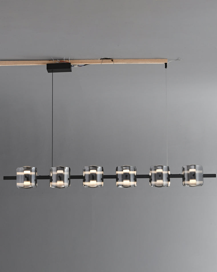 Diff Glass Brass Linear Chandelier-DF2219B