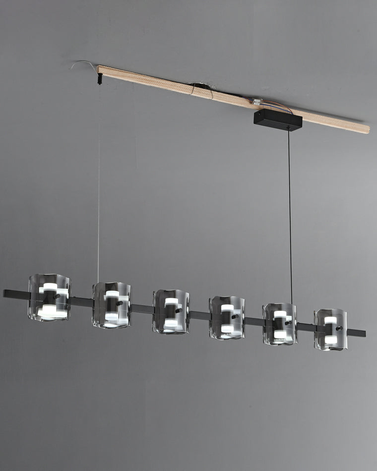 Diff Glass Brass Linear Chandelier-DF2219B