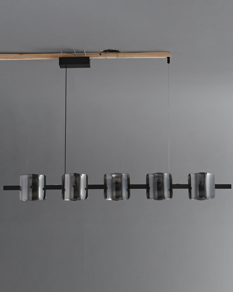 Diff Glass Brass Linear Chandelier-DF2219B