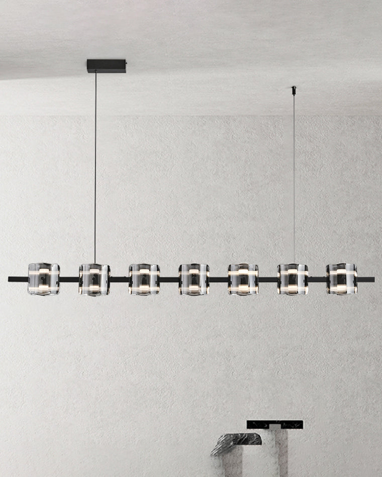 Diff Glass Brass Linear Chandelier-DF2219B