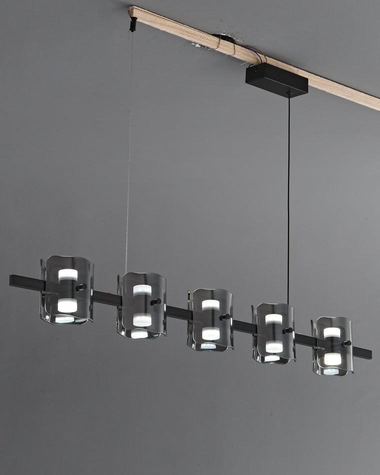 Diff Glass Brass Linear Chandelier-DF2219B