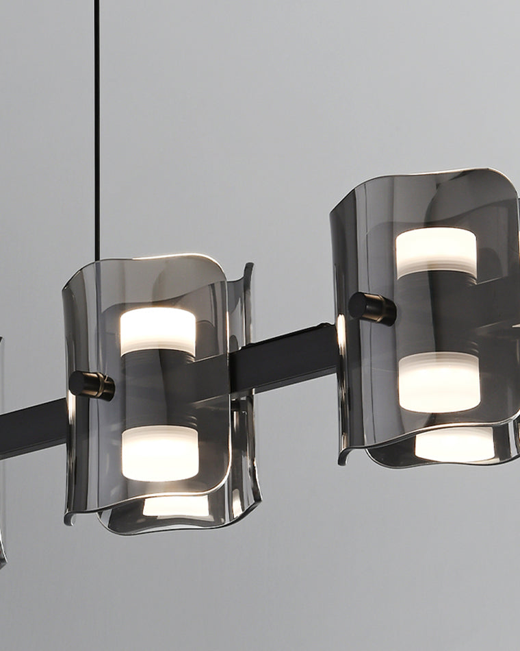 Diff Glass Brass Linear Chandelier-DF2219B