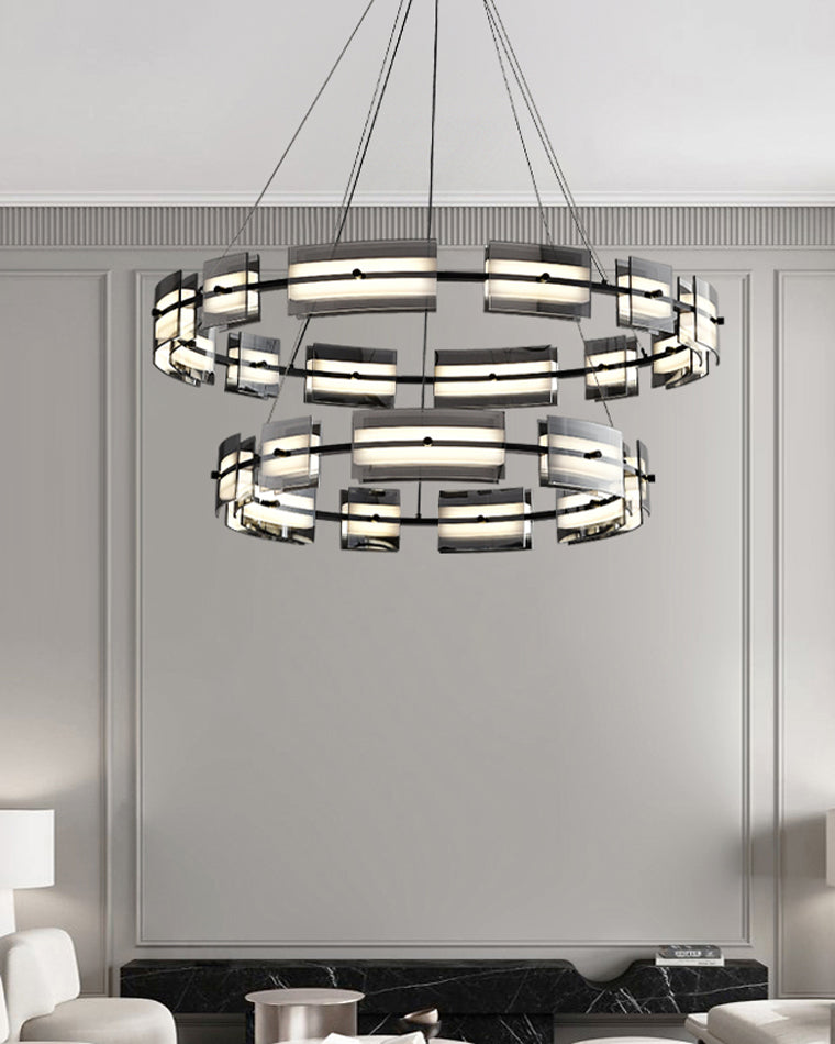 Diff Tiered Circles Glass Chandelier-DF2220