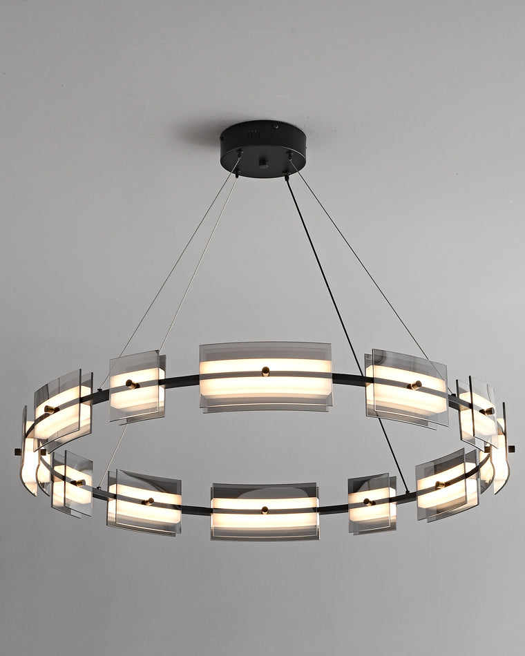 Diff Tiered Circles Glass Chandelier-DF2220