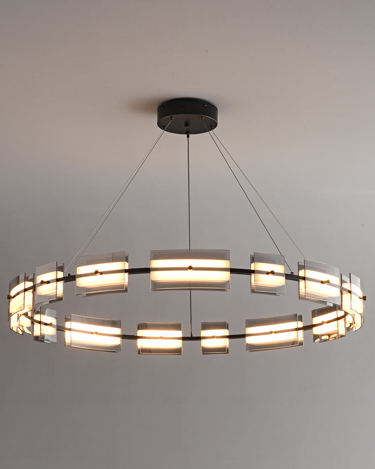 Diff Tiered Circles Glass Chandelier-DF2220