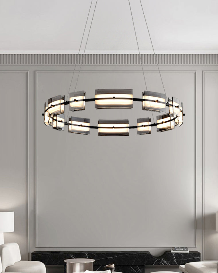 Diff Tiered Circles Glass Chandelier-DF2220