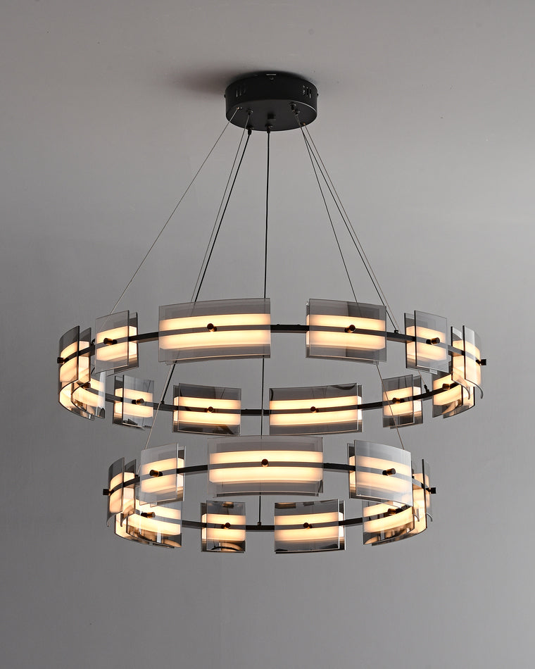 Diff Tiered Circles Glass Chandelier-DF2220