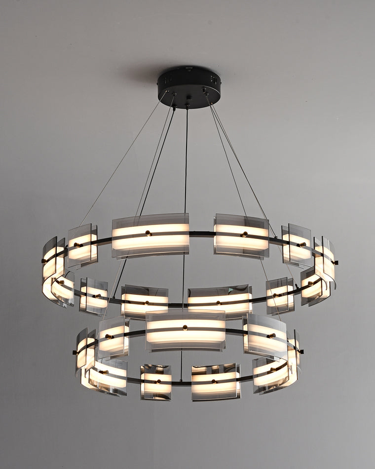 Diff Tiered Circles Glass Chandelier-DF2220